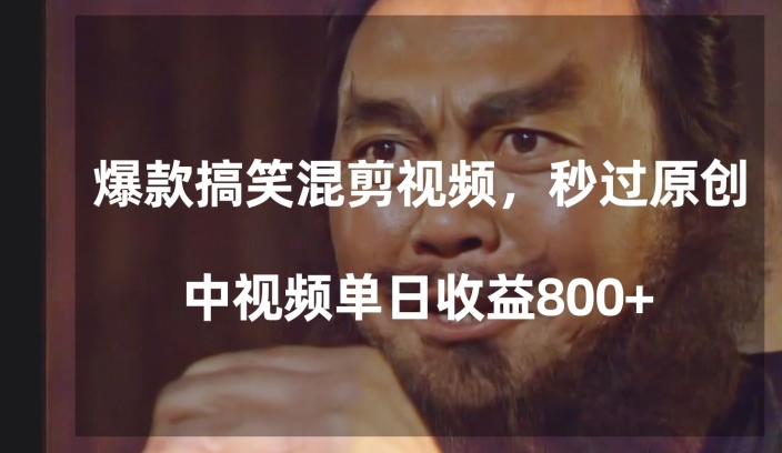 爆款搞笑混剪视频，百分百过原创，单日中视频播放收益800+【揭秘】-88共享