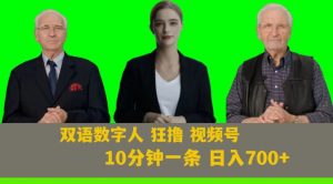 Ai生成双语数字人狂撸视频号,日入700+内附251G素材【揭秘】-88共享