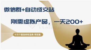 十万个富翁修炼宝典之8.微信群+自动成交站，刚需虚拟产品，一天200+-88共享