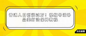 普通人日利润过万!视频号滋补品类打法保姆教程【揭秘】-88共享