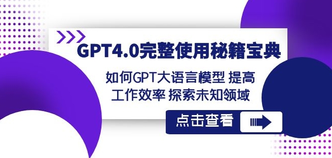 GPT4.0完整使用-秘籍宝典：如何GPT大语言模型提高工作效率探索未知领域-88共享