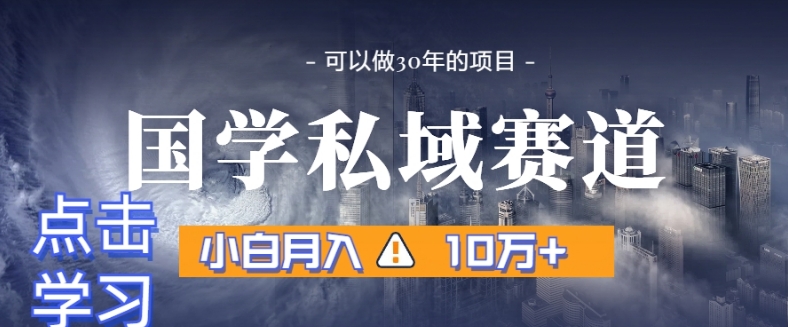 暴力国学私域赛道，小白月入10万+，引流+转化完整流程【揭秘】-88共享