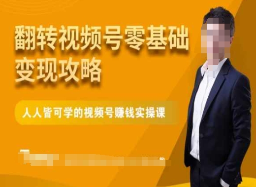 微信视频号零基础变现攻略，人人皆可学的视频号赚钱实操课-88共享