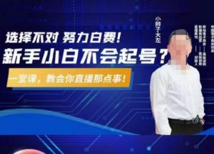 大左教您从0到1做直播带货,选择不对,努力白费,5小时课程搞定那点事,解决你起号问题-88共享