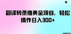 翻译转录撸美金项目，轻松操作日入300+【揭秘】-88共享