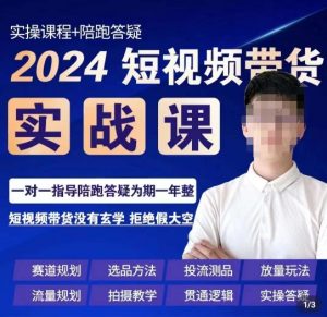 果哥·2024短视频带货实操课,赛道规划/选品方法/投流测品/放量玩法/流量规划/拍摄教学-88共享