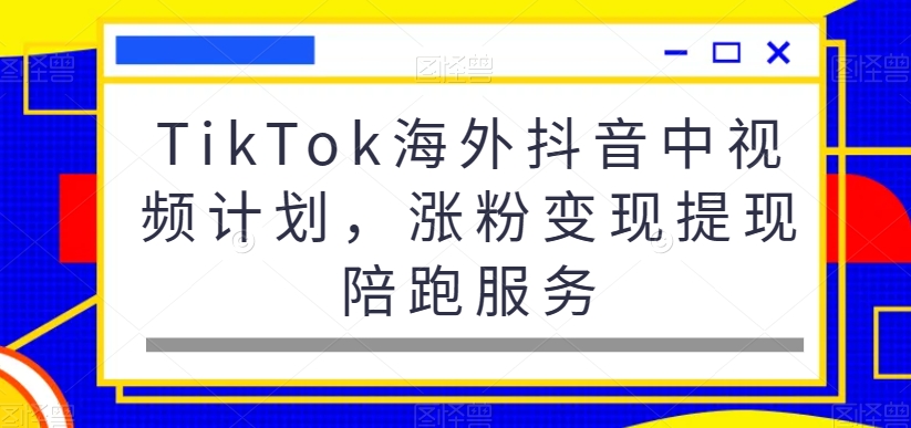 TikTok海外抖音中视频计划，涨粉变现提现陪跑服务-88共享