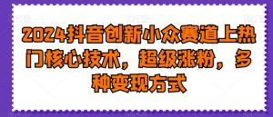 2024抖音创新小众赛道上热门核心技术，超级涨粉，多种变现方式【揭秘】-88共享