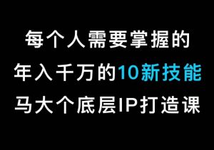 马大个的IP底层逻辑课，​每个人需要掌握的年入千万的10新技能，约会底层IP打造方法！-88共享