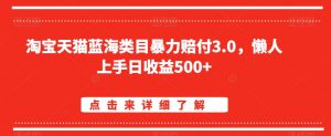 淘宝天猫蓝海类目暴力赔付3.0，懒人上手日收益500+【仅揭秘】-88共享