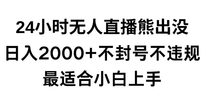 快手24小时无人直播熊出没，不封直播间，不违规，日入2000+，最适合小白上手，保姆式教学【揭秘】-88共享