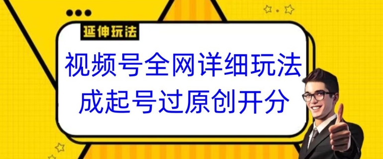 视频号全网最详细玩法，起号过原创开分成，单号日入300+【揭秘】-88共享