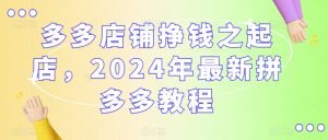 多多店铺挣钱之起店，2024年最新拼多多教程-88共享