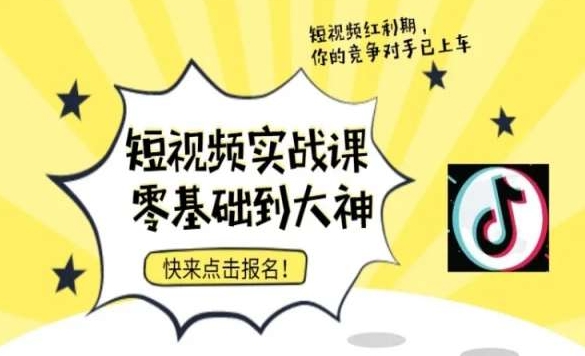 短视频零基础落地实操训练营，短视频实战课零基础到大神-88共享