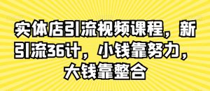 实体店引流视频课程,新引流36计,小钱靠努力,大钱靠整合-88共享
