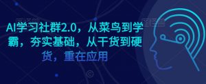AI学习社群2.0,从菜鸟到学霸,夯实基础,从干货到硬货,重在应用-88共享