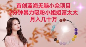 首创蓝海无脑小众项目，2分钟暴力吸粉小姐姐富太太，月入几十万【揭秘】-88共享