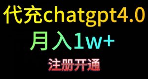 代充chatgpt4，日入500+，精准引流，暴力变现【揭秘】-88共享