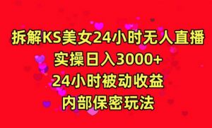 利用快手24小时无人美女直播,实操日入3000,24小时被动收益,内部保密玩法【揭秘】-88共享