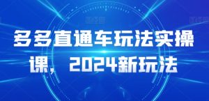 多多直通车玩法实操课,2024新玩法-88共享
