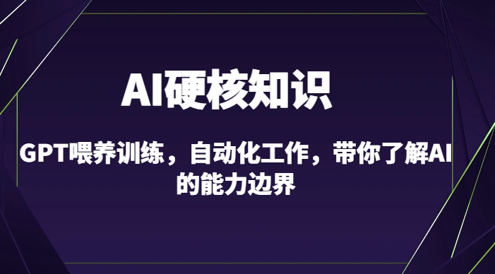AI硬核知识-GPT喂养训练，自动化工作，带你了解AI的能力边界（10节课）-88共享