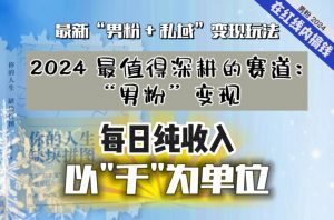 【私域流量最值钱】把“男粉”流量打到手,你便有无数种方法可以轻松变现,每日纯收入以“千”为单位-88共享