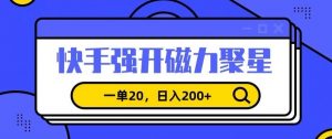 信息差赚钱项目，快手强开磁力聚星，一单20，日入200+【揭秘】-88共享