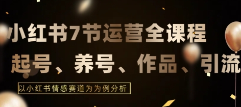 7节小红书运营实战全教程，结合最新情感赛道，打通小红书运营全流程【揭秘】-88共享