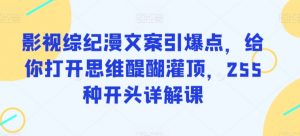 影视综纪漫文案引爆点,给你打开思维醍醐灌顶,255种开头详解课-88共享