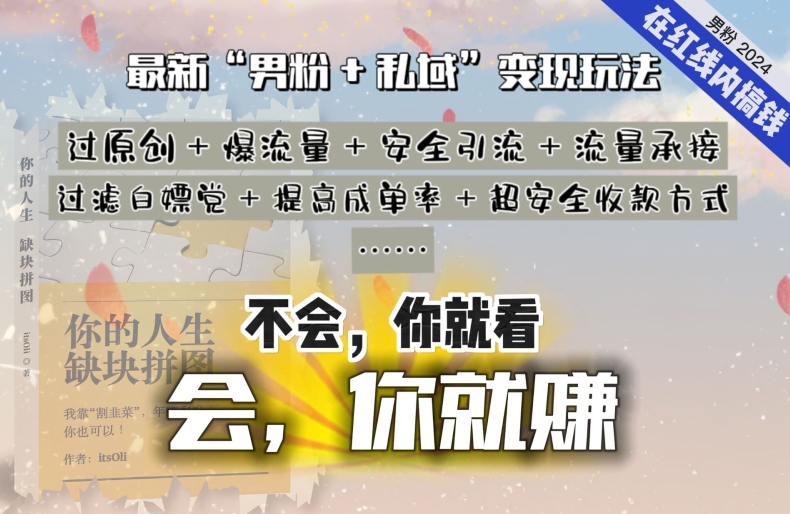 2024，“男粉+私域”还是最耐造、最赚、最轻松、最愉快的变现方式【揭秘】-88共享