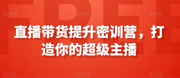 直播带货提升密训营，打造你的超级主播-88共享