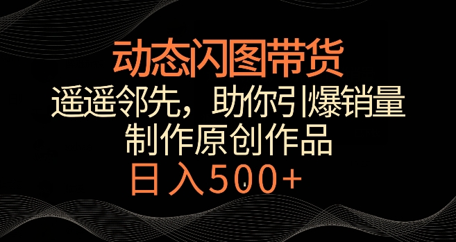 动态闪图带货，遥遥领先，冷门玩法，助你轻松引爆销量，日赚500+【揭秘】-88共享