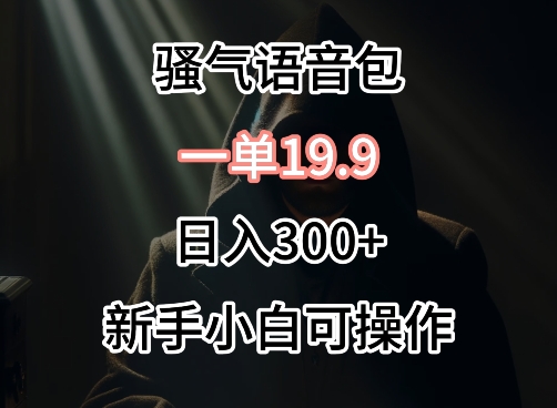 0成本卖骚气语音包，一单19.9.日入300+【揭秘】-88共享
