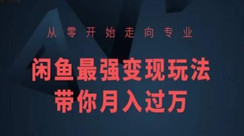 从零开始走向专业，闲鱼最强变现玩法带你月入过万-88共享