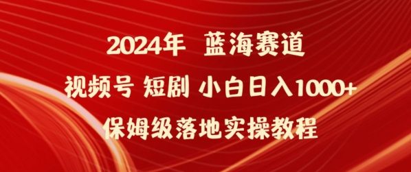 2024年视频号短剧新玩法小白日入1000+保姆级落地实操教程【揭秘】-88共享