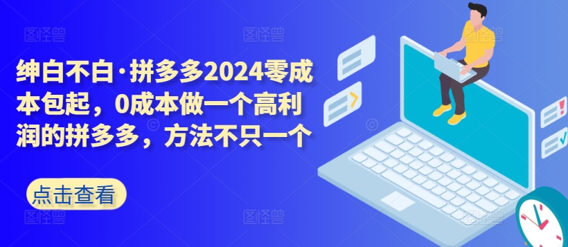 拼多多2024零成本包起，0成本做一个高利润的拼多多，方法不只一个-88共享