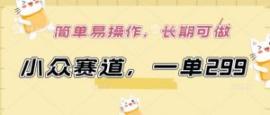 小众赛道，一单299.简单易操作，长期可做【揭秘】-88共享