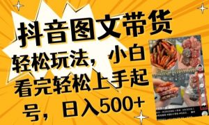 抖音图文带货已过时?那你不如仔细看看这个，小白看完轻松上手起号，日入500+不是梦【揭秘】-88共享