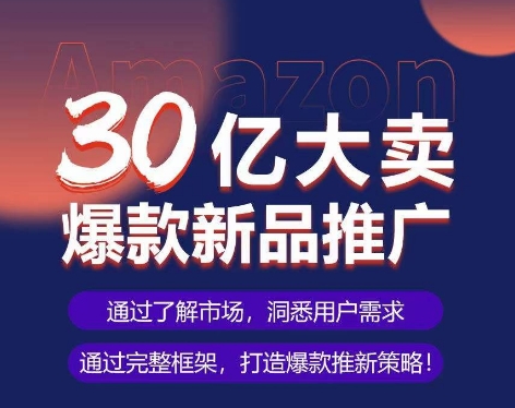 亚马逊·30亿大卖爆款新品推广，可复制、全程案例实操的爆款推新SOP-88共享
