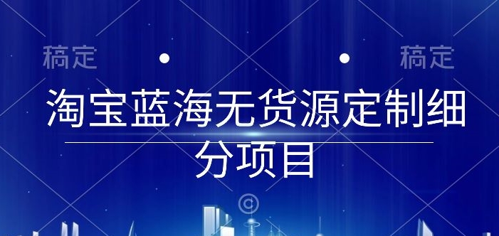淘宝蓝海无货源定制细分项目，从0到起店实操全流程【揭秘】-88共享