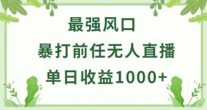 暴打前任小游戏无人直播单日收益1000+，收益稳定，爆裂变现，小白可直接上手【揭秘】-88共享