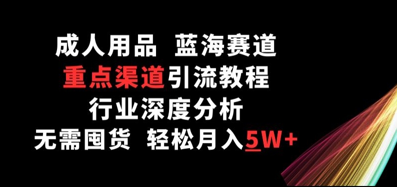 成人用品，蓝海赛道，重点渠道引流教程，行业深度分析，无需囤货，轻松月入5W+【揭秘】-88共享
