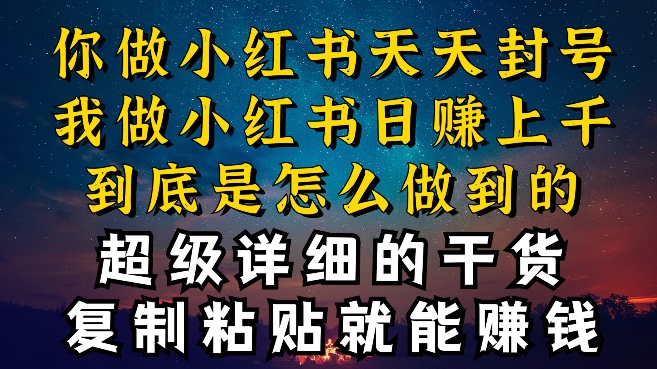 都知道小红书能引流私域变现，可为什么我能一天引流几十人变现上千，但你却频频封号违规被限流【揭秘】-88共享
