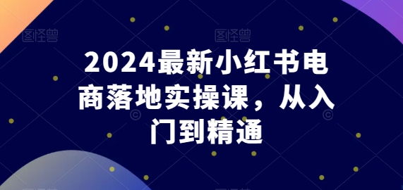 2024最新小红书电商落地实操课，从入门到精通-88共享