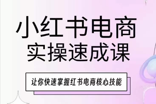 小红书电商实操速成课，让你快速掌握红书电商核心技能-88共享