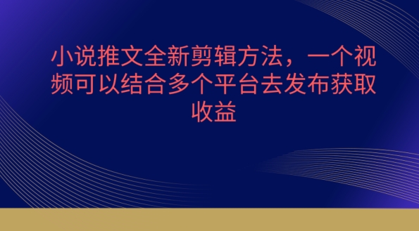 小说推文全新剪辑方法，一个视频可以结合多个平台去发布获取【揭秘】-88共享