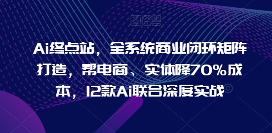 Ai终点站，全系统商业闭环矩阵打造，帮电商、实体降70%成本，12款Ai联合深度实战-88共享
