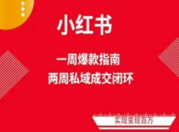 爆款小红书免费流量体系课程(两周变现)，小红书电商教程-88共享