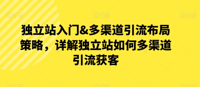 独立站入门&多渠道引流布局策略，详解独立站如何多渠道引流获客-88共享