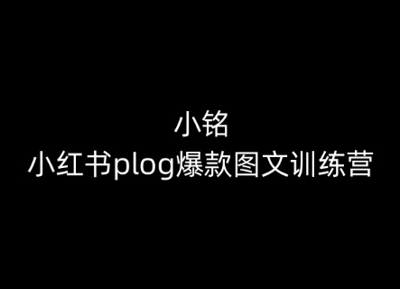小铭-小红书plog爆款图文训练营，教你从0-1做小红书-88共享
